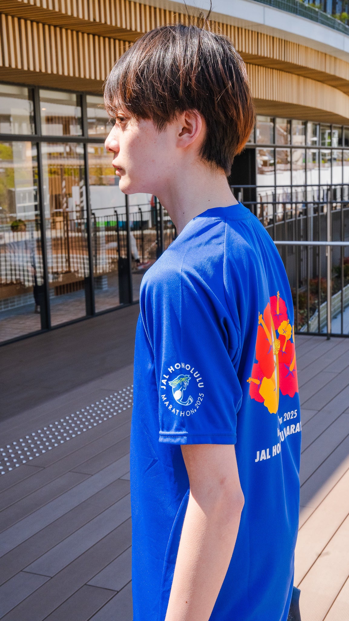 【ニューバランス製】<br>JALホノルルマラソン 2025<br>オフィシャルトレーニングTシャツ(メンズロゴタイプ)