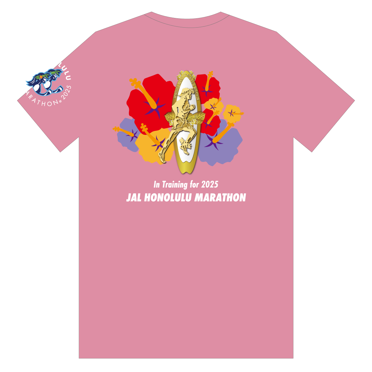 【ニューバランス製】<br>JALホノルルマラソン 2025<br>オフィシャルトレーニングTシャツ <br>(ユニバーサルロゴタイプ/ピンク)