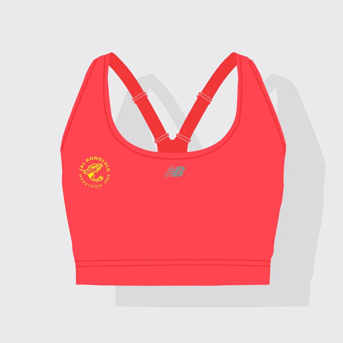 【ニューバランス製】<br>JALホノルルマラソン 2025<br>ランニングブラ(Urgent Red)