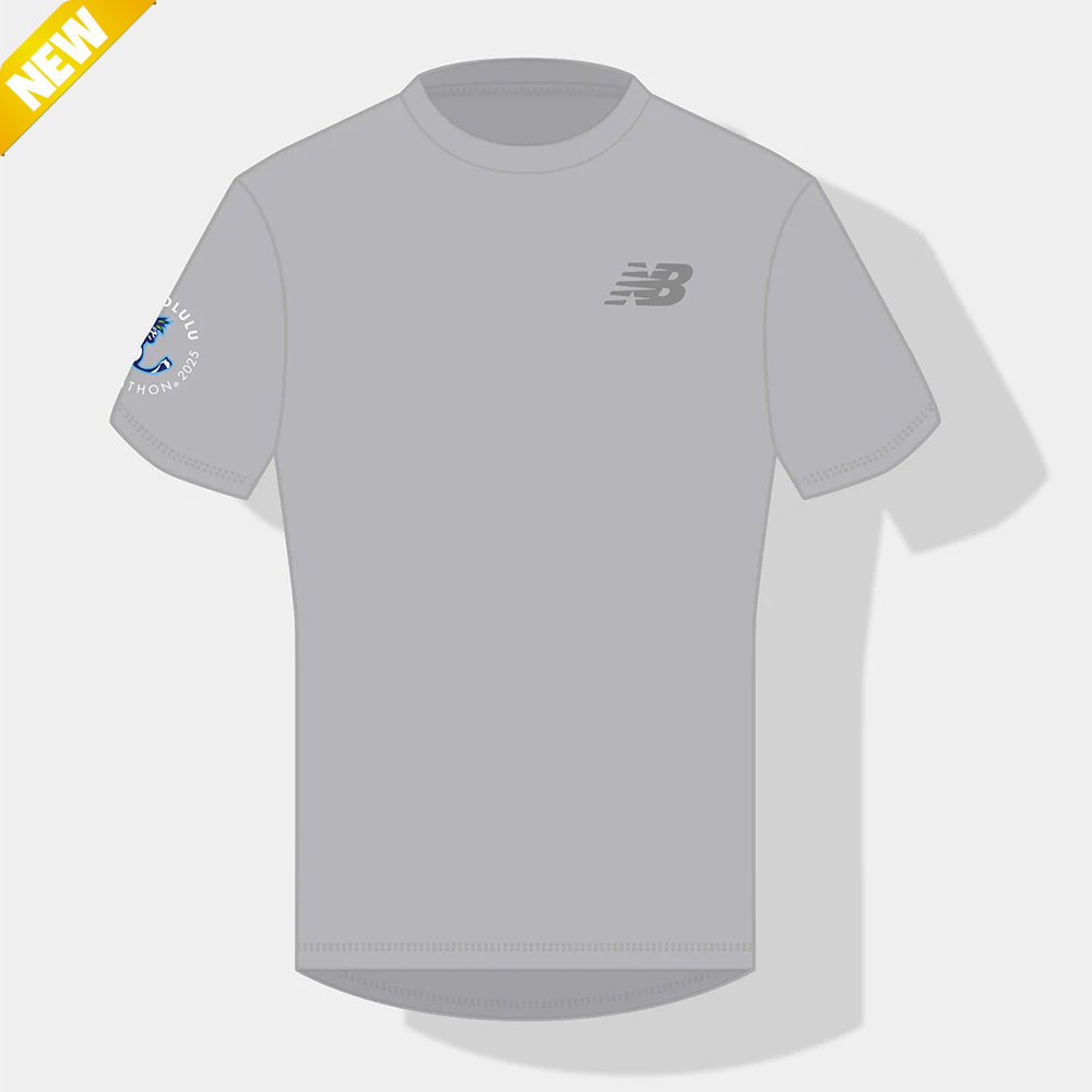 【ニューバランス製】<br>JALホノルルマラソン 2025<br>オフィシャルランニングTシャツ<br>メンズモデル(スマートグレー)