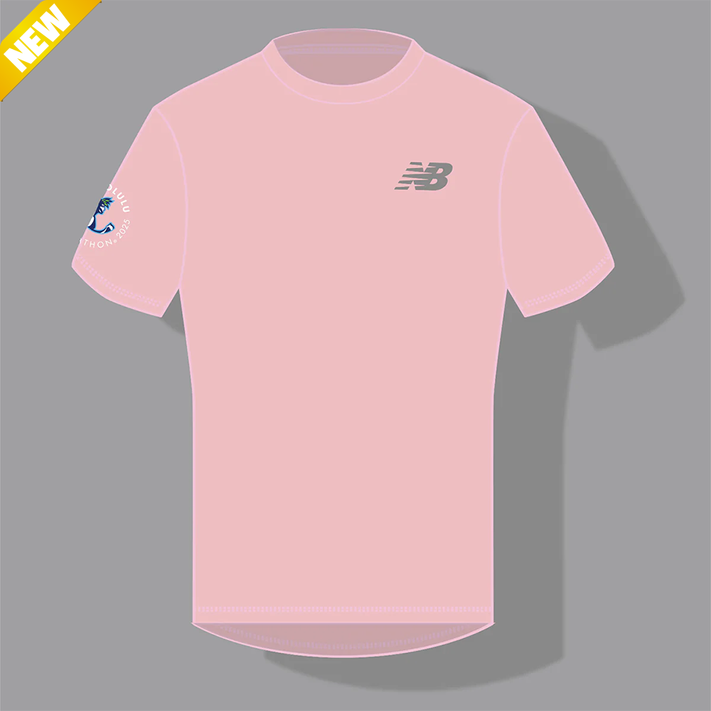 【ニューバランス製】<br>JALホノルルマラソン 2025<br>オフィシャルランニングTシャツ<br>ウィメンズモデル(ピンク)
